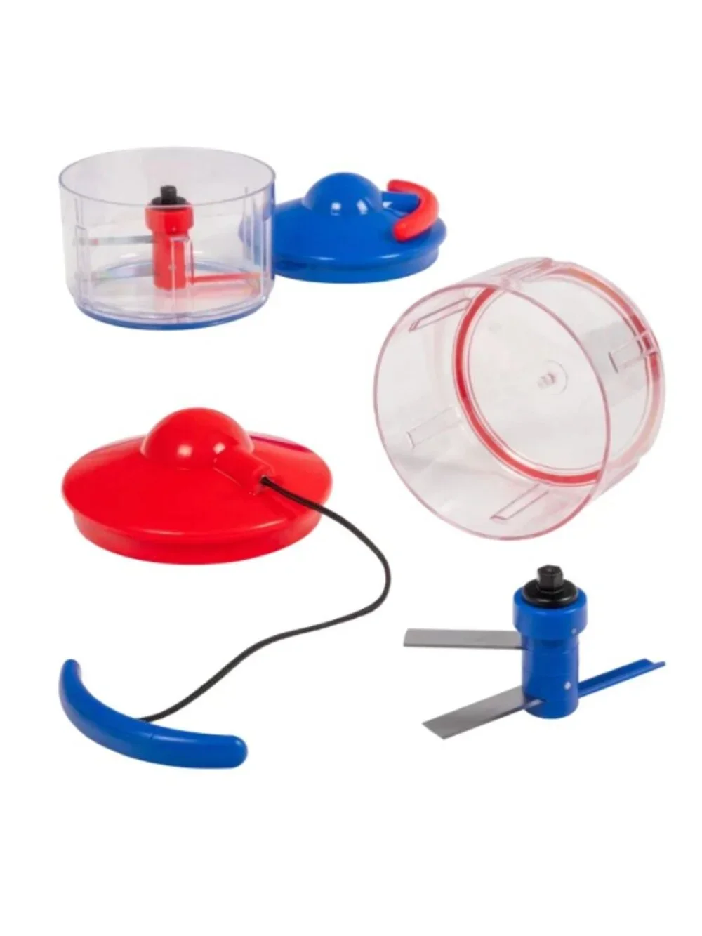 Kuhn Rikon 2-Cup Pull Chops Set of 2 with Gift Boxes RED/BLUE K48049 NEW